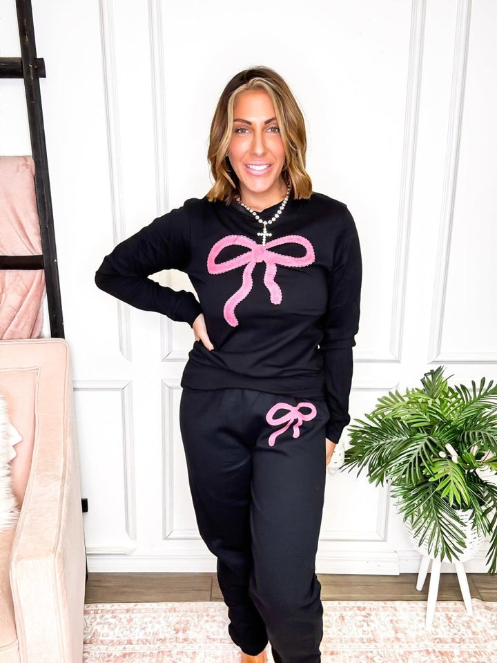 Pink And Lacey Long Sleeve Graphic Tee - FINAL SALE - Macoma Boutique555 Presales