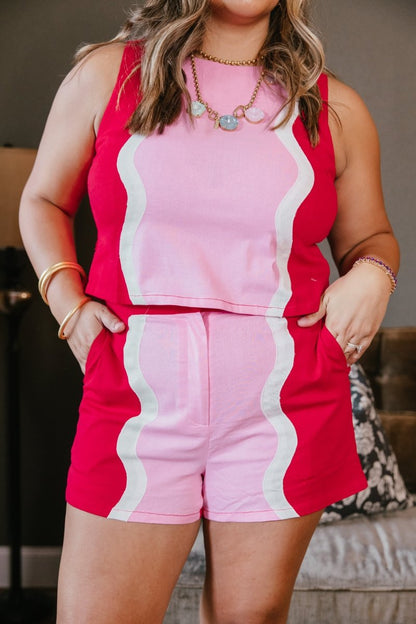 Pink Wave Shorts - Macoma Boutique180 Shorts