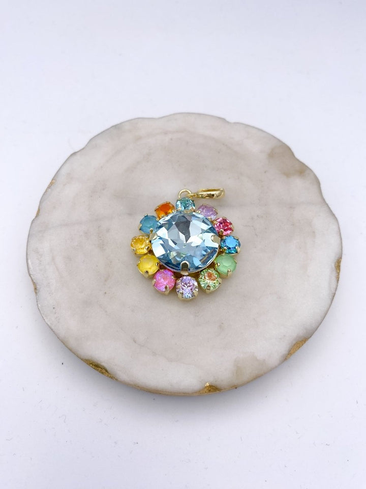 Pixie Dust Round Charm in Blue - Macoma Boutique315 Jewelry