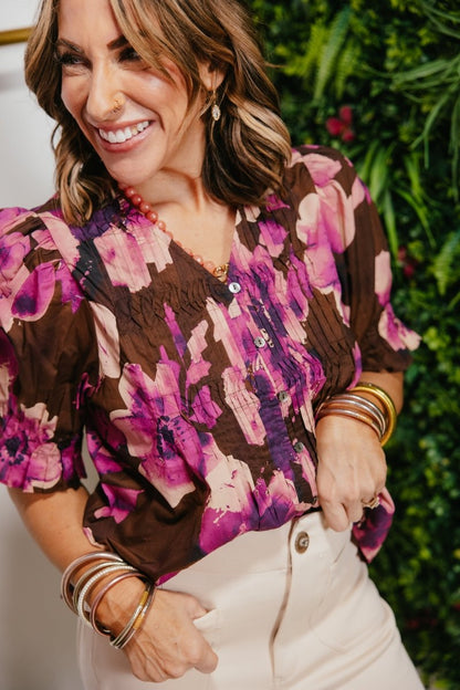 Plum Petal Top - Macoma Boutique100 Short Sleeve