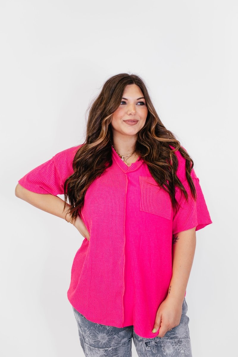 Pocket Pause Top - FINAL SALE - Macoma Boutique100 Short Sleeve