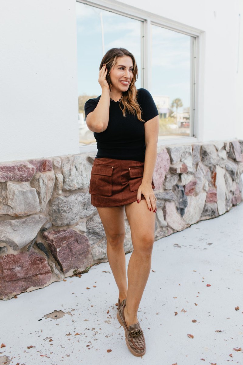 Pocket Perfect Suede Skirt