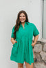 Polished Pleats Dress In Green - Macoma Boutique250 Dresses