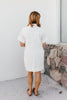 Polished Pleats Dress In Off White - Macoma Boutique250 Dresses