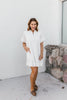 Polished Pleats Dress In Off White - Macoma Boutique250 Dresses