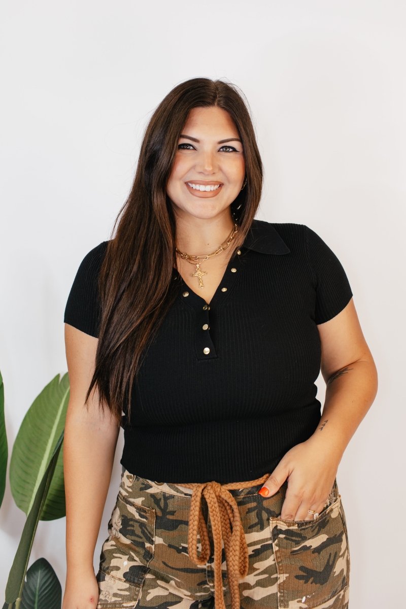 Polished & Poised Top - Reg & Curvy - Macoma Boutique100 Short Sleeve