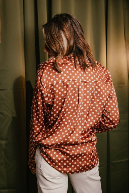 Polka Dot Cafe Top - Reg & Curvy - Macoma Boutique120 Long Sleeve