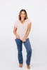 Powder Peach Top - FINAL SALE - Macoma Boutique100 Short Sleeve