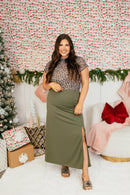 Power Play Skirt In Olive - Reg & Curvy - Macoma Boutique200 Skirts