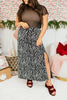 Power Play Skirt In Silver Zebra - Reg & Curvy - Macoma Boutique200 Skirts