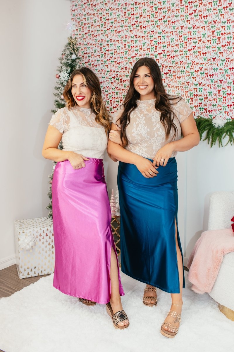 Power Play Skirt In Teal Casino - Reg & Curvy - Macoma Boutique200 Skirts