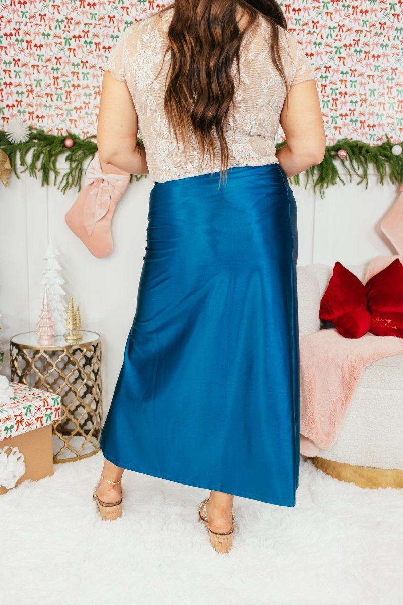 Power Play Skirt In Teal Casino - Reg & Curvy - Macoma Boutique200 Skirts