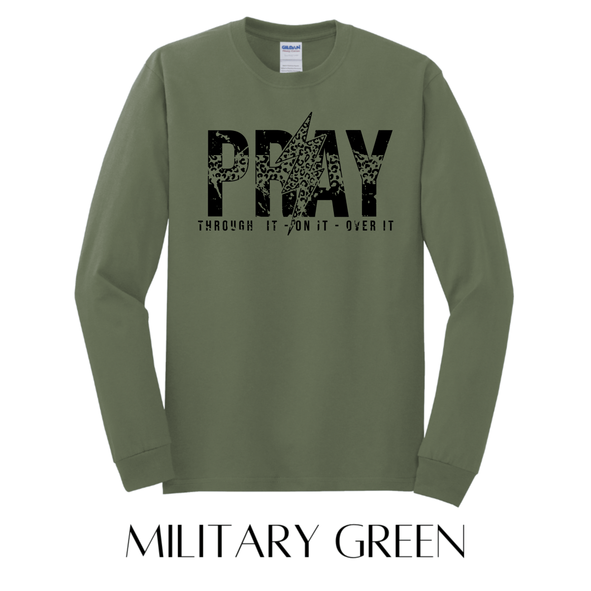 Pray Through It Long Sleeve Graphic Tee - FINAL SALE - Macoma Boutique555 Presales