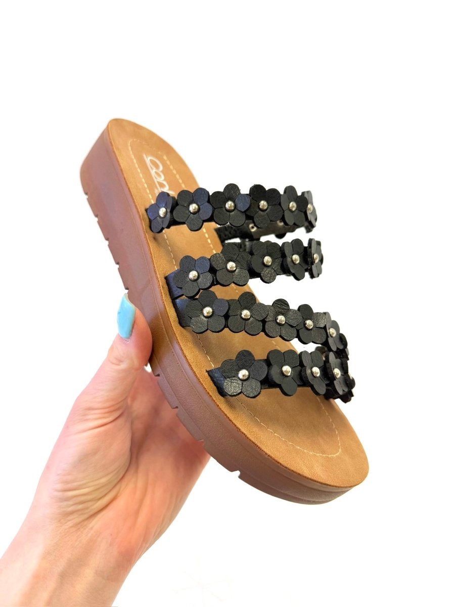 PRESALE: Corky's Black Garden Party Sandals - Macoma Boutique304 Sandals