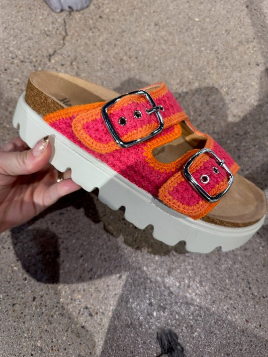 Presale: Corky's Pink Orange Rumor Has It Sandals - Macoma Boutique304 Sandals