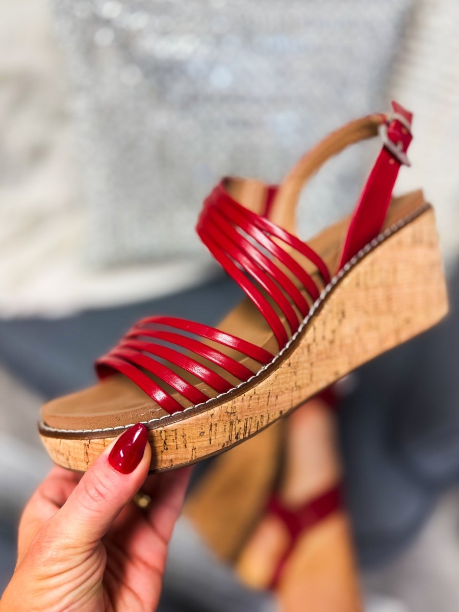 Presale: Corky's Red About Last Night Wedges - Macoma Boutique302 Wedges & Heels