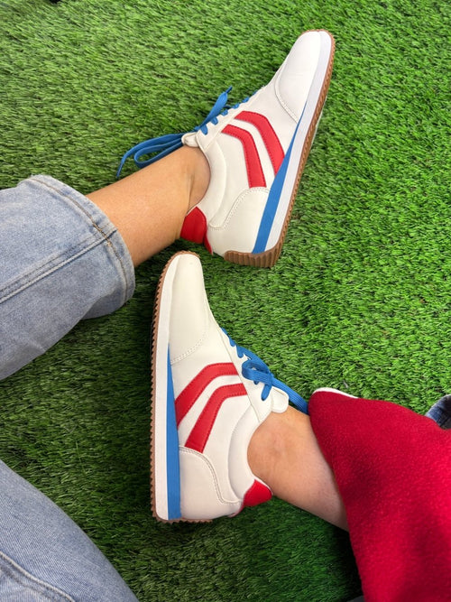 Presale: Corky's Red White Blue Kickoff Sneakers - Macoma Boutique301 Sneakers
