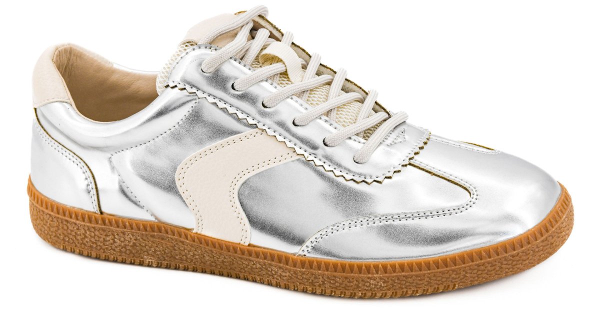 PRESALE: Corky's Silver Mirror Metallic Spoiler Alert Sneakers - Macoma Boutique301 Sneakers