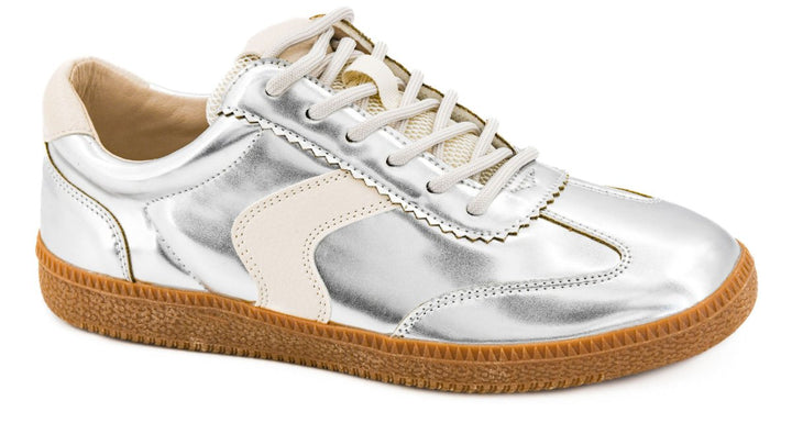 PRESALE: Corky's Silver Mirror Metallic Spoiler Alert Sneakers - Macoma Boutique301 Sneakers
