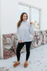 Presale: Macoma Embroidered Mock Neck Sweatshirt In Grey - FINAL SALE - Macoma Boutique555 Presales