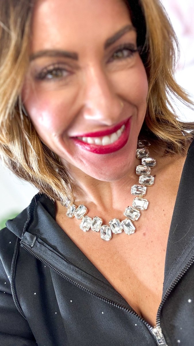 Pretty Pop Necklace/Earring Set In Clear - Macoma Boutique310 Accessories/Jewelry