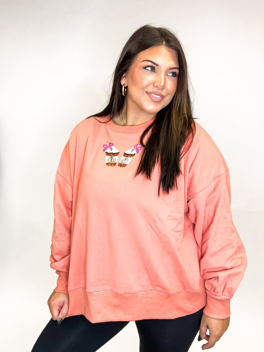 Pumpkin Latte Sweatshirt - FINAL SALE - Macoma Boutique130 Sweaters