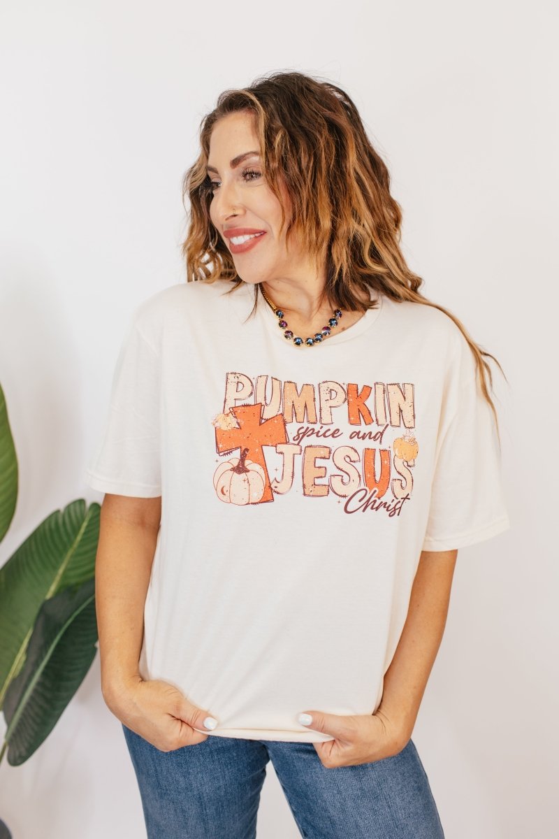 Pumpkin Spice And Jesus Graphic Tee - FINAL SALE