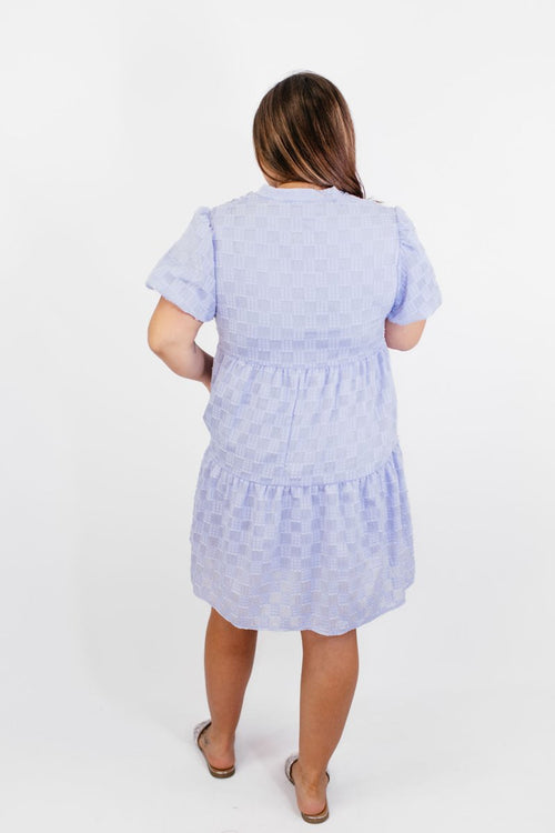 Purple Checkered Flag Dress - Reg/Curvy - FINAL SALE - Macoma Boutique250 Dresses