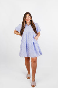 Purple Checkered Flag Dress - Reg/Curvy - FINAL SALE