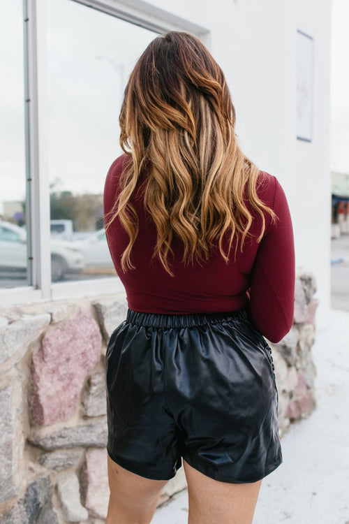 Rebel Heart Faux Leather Shorts - Macoma Boutique180 Shorts