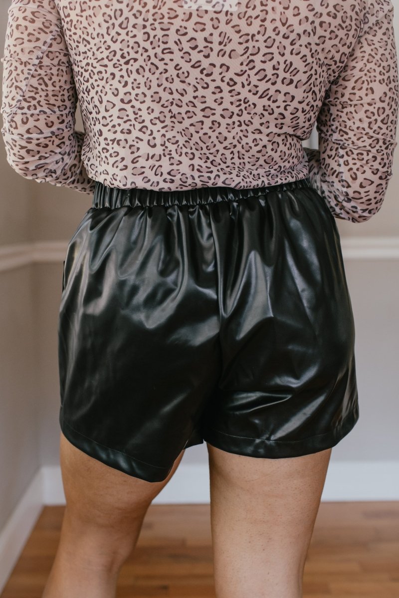 Rebel Heart Faux Leather Shorts - Macoma Boutique180 Shorts