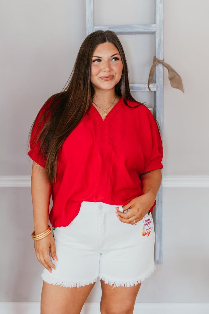 Red Hot Top - Macoma Boutique100 Short Sleeve