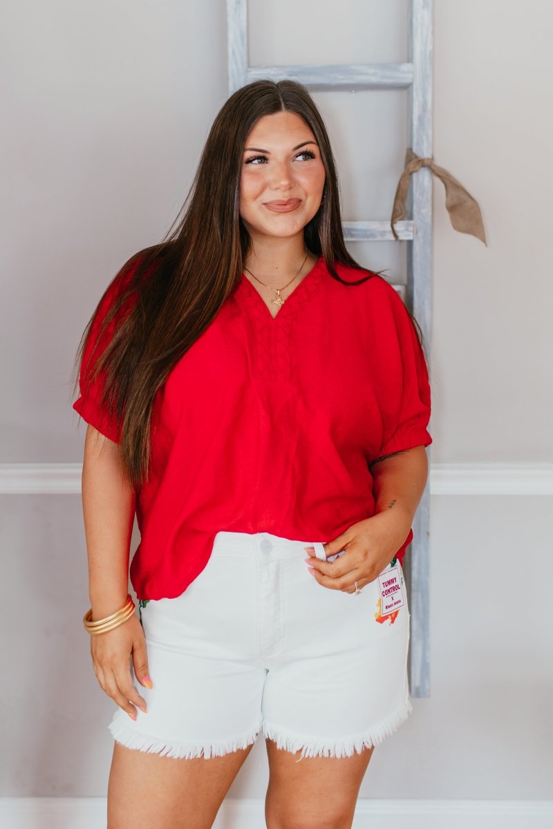 Red Hot Top - Macoma Boutique100 Short Sleeve