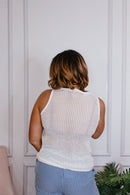 Red, White, & Woven Tank Top - FINAL SALE - Macoma Boutique110 Tanks