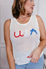 Red, White, & Woven Tank Top - FINAL SALE - Macoma Boutique110 Tanks