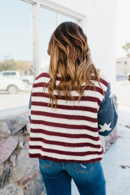 Red, White & Zip Sweater - Macoma Boutique130 Sweaters