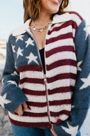 Red, White & Zip Sweater - Macoma Boutique130 Sweaters