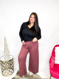 Relax Fit Pants in Burgundy - Reg/Curvy - FINAL SALE