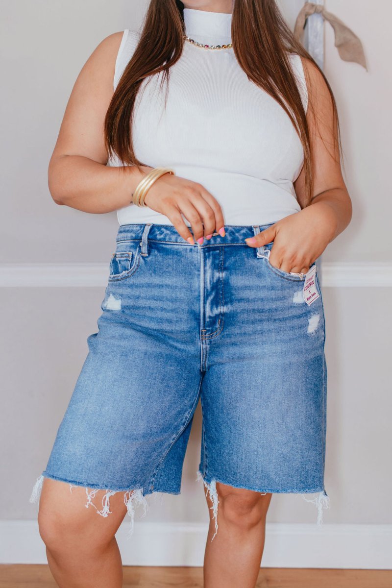 Risen Easy Edge Tummy Control Bermuda Shorts - Reg & Curvy - Macoma Boutique180 Shorts