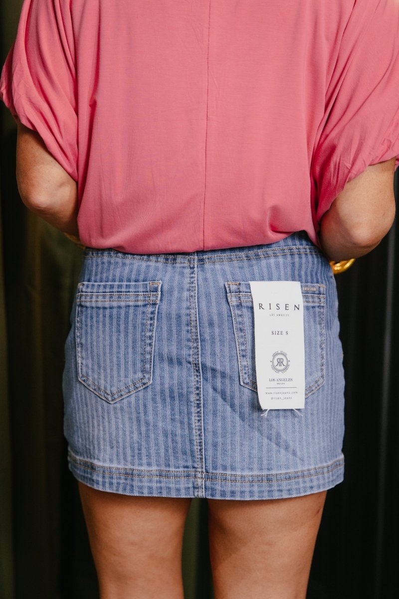 Risen True Blue Denim Skort - Macoma Boutique200 Skirts
