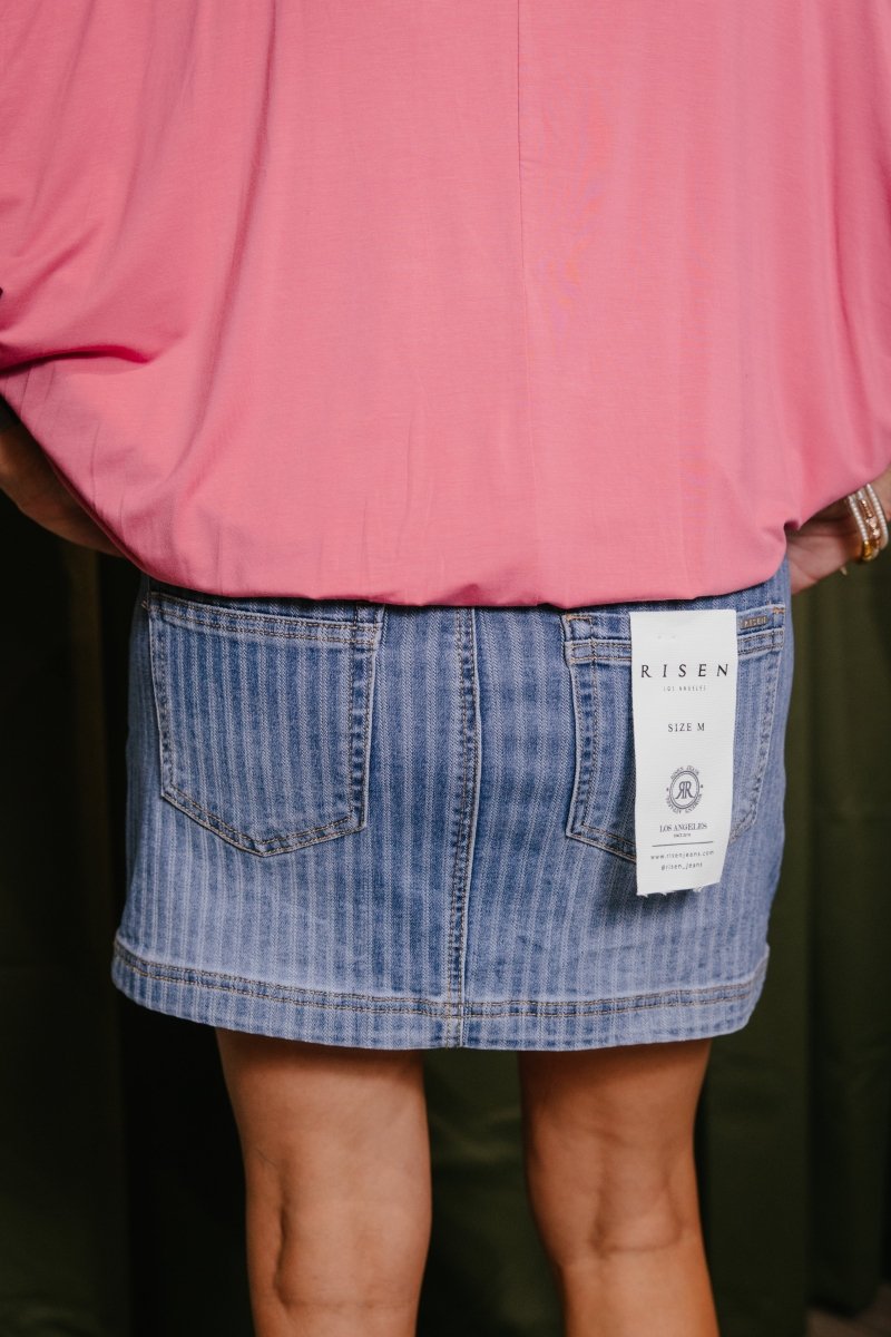 Risen True Blue Denim Skort - Macoma Boutique200 Skirts