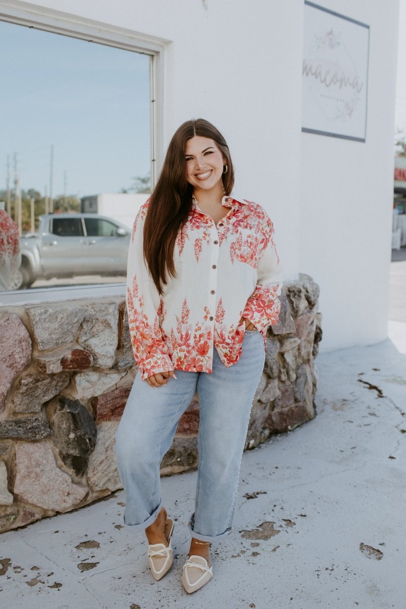 Romantic Drift Floral Top - Macoma Boutique120 Long Sleeve