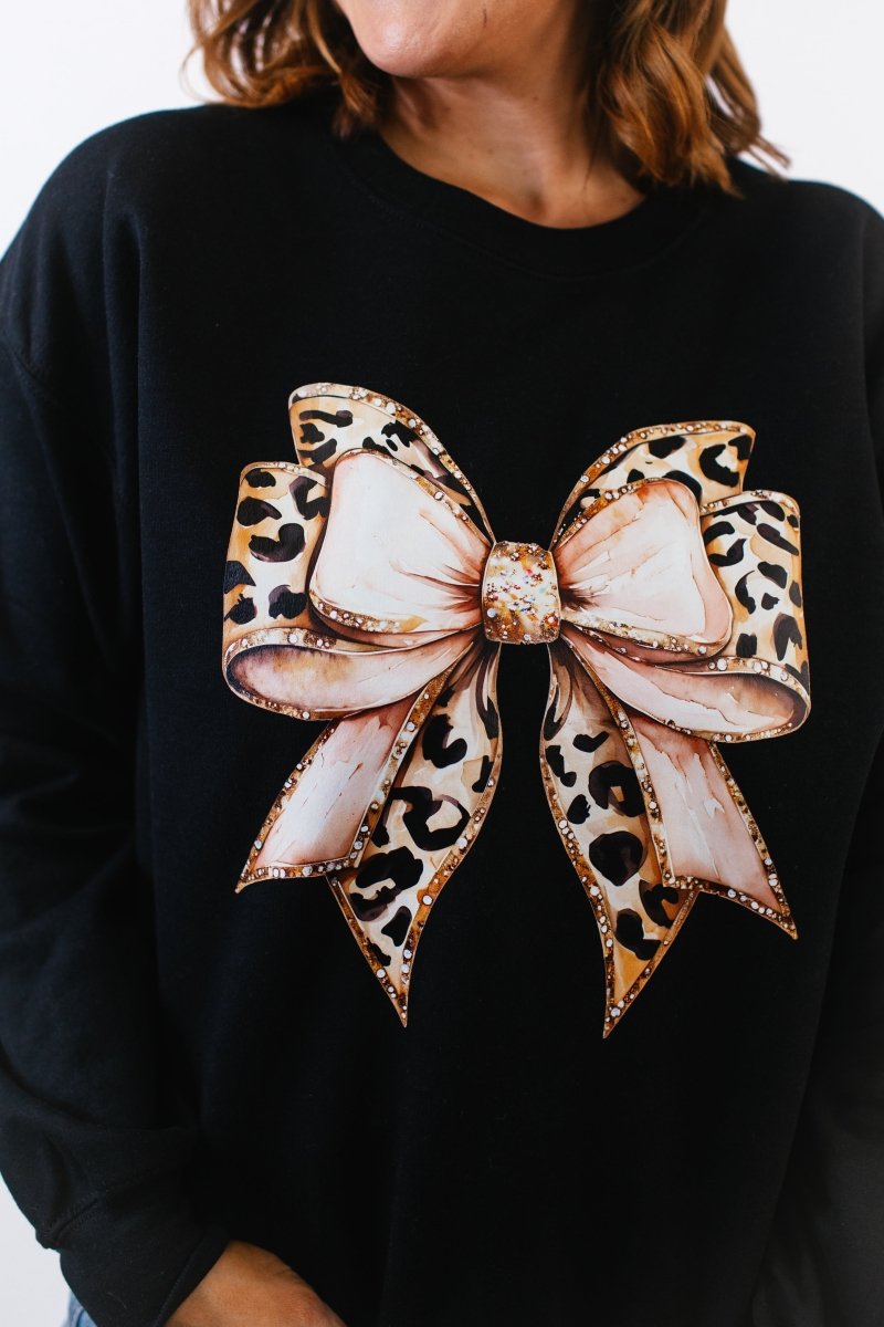 Rose Gold Bow Graphic Pullover - FINAL SALE - Macoma Boutique555 Presales