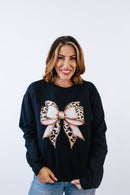 Rose Gold Bow Graphic Pullover - FINAL SALE - Macoma Boutique555 Presales