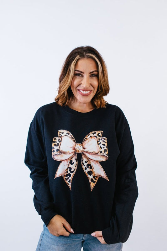Rose Gold Bow Graphic Pullover - FINAL SALE - Macoma Boutique555 Presales