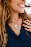 Rose Gold Rachel Key Necklace - FINAL SALE - Macoma Boutique310 Accessories/Jewelry