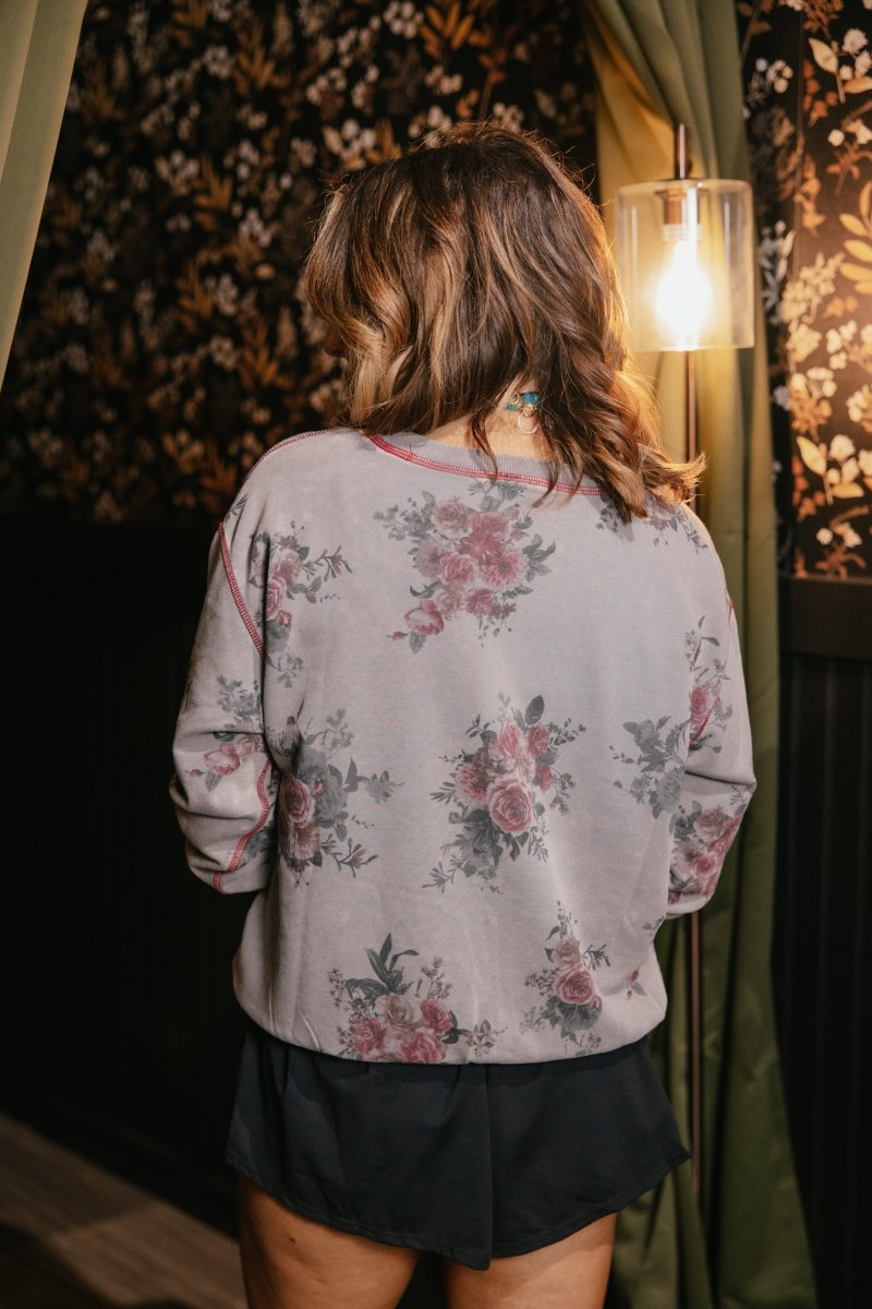 Rosewood Retreat Sweatshirt In Ash - Macoma Boutique130 Sweaters