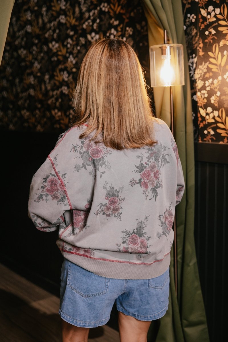 Rosewood Retreat Sweatshirt In Ash - Macoma Boutique130 Sweaters