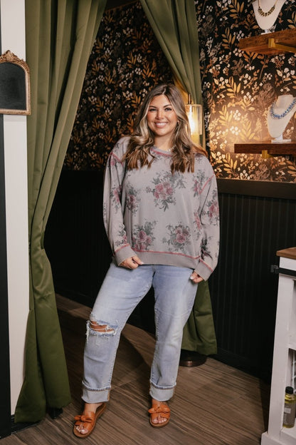 Rosewood Retreat Sweatshirt In Ash - Macoma Boutique130 Sweaters