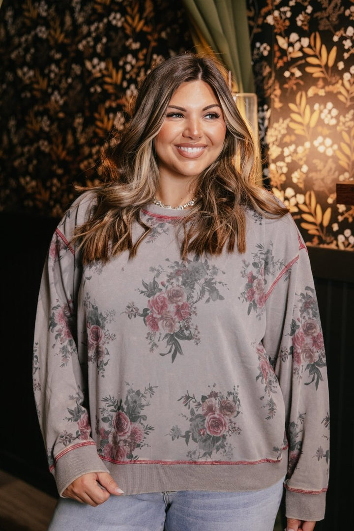 Rosewood Retreat Sweatshirt In Ash - Macoma Boutique130 Sweaters